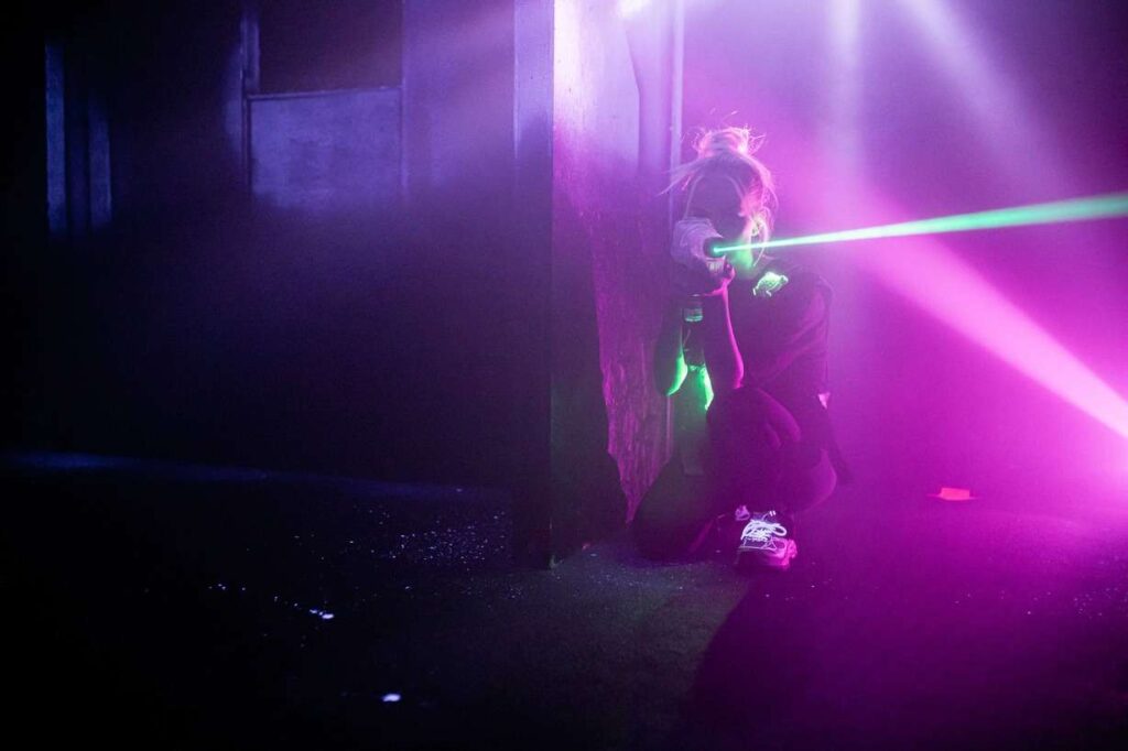 Laserdome girl shooting